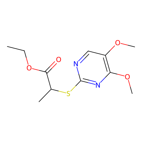 Ethyl 2-[(4,5-dimethoxy-2-pyrimidinyl)sulfanyl]propanoate structure