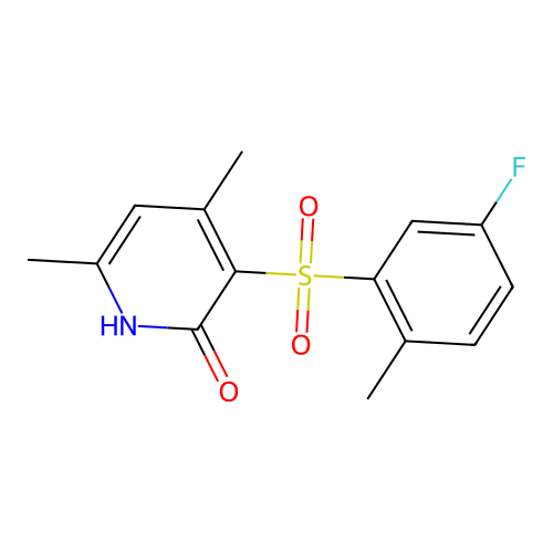 3-[(5-fluoro-2-methylphenyl)sulfonyl]-4,6-dimethyl-2(1H)-pyridinone structure