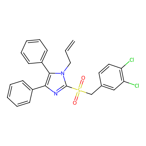 1-allyl-2-[(3,4-dichlorobenzyl)sulfonyl]-4,5-diphenyl-1H-imidazole structure