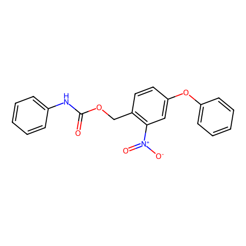(2-nitro-4-phenoxyphenyl)methyl N-phenylcarbamate structure