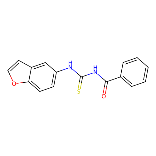 N-(1-benzofuran-5-yl)-N'-benzoylthiourea structure