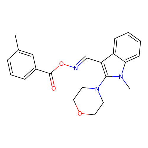[(1-Methyl-2-morpholin-4-ylindol-3-yl)methylideneamino] 3-methylbenzoate structure