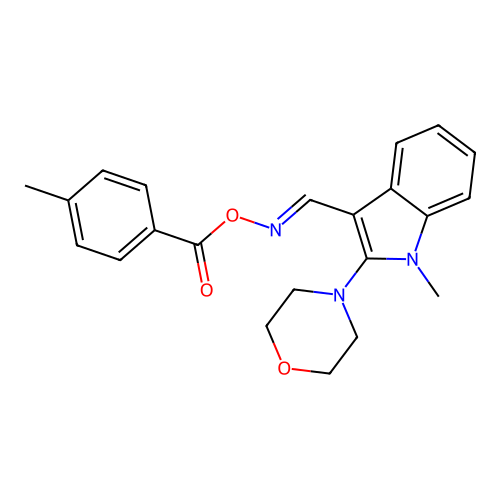 [(1-Methyl-2-morpholin-4-ylindol-3-yl)methylideneamino] 4-methylbenzoate structure