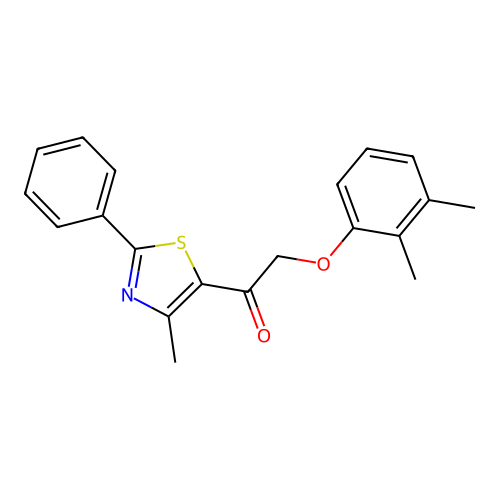 2-(2,3-Dimethylphenoxy)-1-(4-methyl-2-phenyl-1,3-thiazol-5-yl)ethanone structure