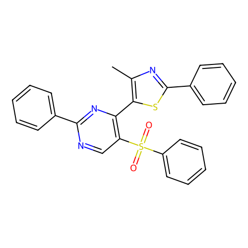 4-(4-Methyl-2-phenyl-1,3-thiazol-5-yl)-2-phenyl-5-(phenylsulfonyl)pyrimidine structure