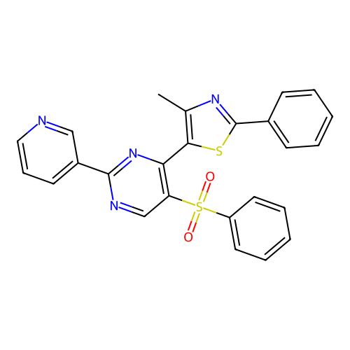 4-(4-methyl-2-phenyl-1,3-thiazol-5-yl)-5-(phenylsulfonyl)-2-(3-pyridinyl)pyrimidine structure