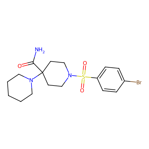 1'-(4-Bromobenzenesulfonyl)-[1,4'-bipiperidine]-4'-carboxamide structure