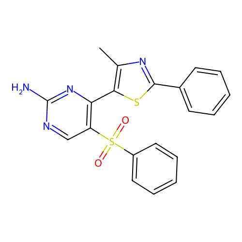 5-(Benzenesulfonyl)-4-(4-methyl-2-phenyl-1,3-thiazol-5-yl)pyrimidin-2-amine structure
