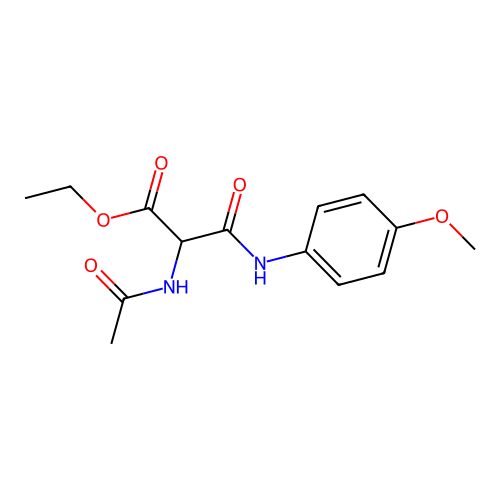 Ethyl 2-(acetylamino)-3-(4-methoxyanilino)-3-oxopropanoate structure