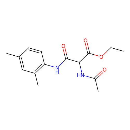 Ethyl 2-(acetylamino)-3-(2,4-dimethylanilino)-3-oxopropanoate structure