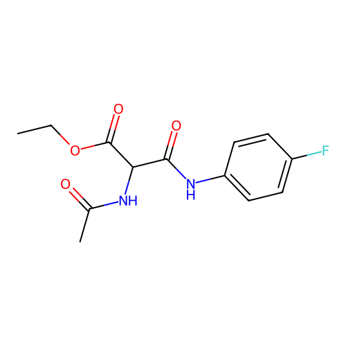 Ethyl 2-(acetylamino)-3-(4-fluoroanilino)-3-oxopropanoate structure