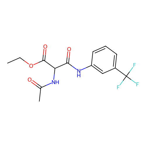 Ethyl 2-(acetylamino)-3-oxo-3-[3-(trifluoromethyl)anilino]propanoate structure