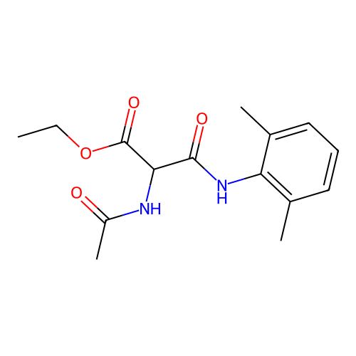 Ethyl 2-(acetylamino)-3-(2,6-dimethylanilino)-3-oxopropanoate structure