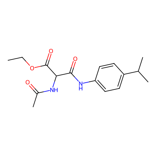 Ethyl 2-(acetylamino)-3-(4-isopropylanilino)-3-oxopropanoate structure