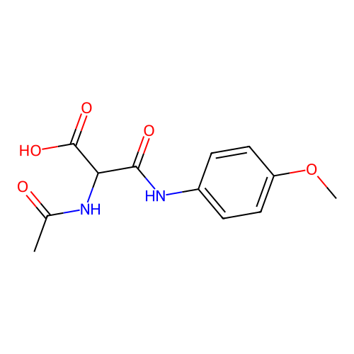 2-(Acetylamino)-3-(4-methoxyanilino)-3-oxopropanoic acid structure