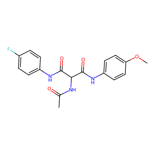 2-(acetylamino)-N~1~-(4-fluorophenyl)-N~3~-(4-methoxyphenyl)malonamide structure