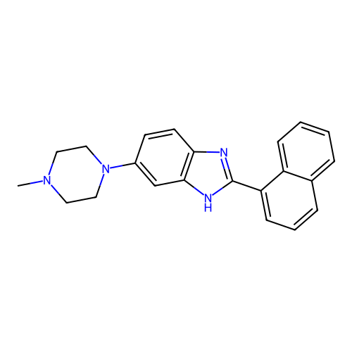6-(4-methylpiperazino)-2-(1-naphthyl)-1H-1,3-benzimidazole structure