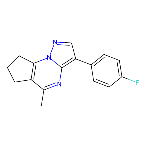3-(4-fluorophenyl)-5-methyl-7,8-dihydro-6H-cyclopenta[e]pyrazolo[1,5-a]pyrimidine structure