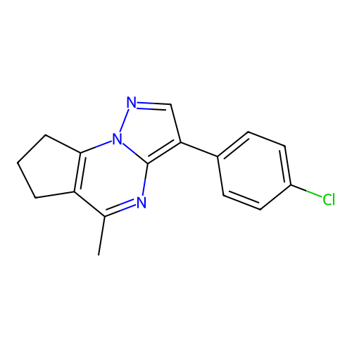 3-(4-chlorophenyl)-5-methyl-7,8-dihydro-6H-cyclopenta[e]pyrazolo[1,5-a]pyrimidine structure