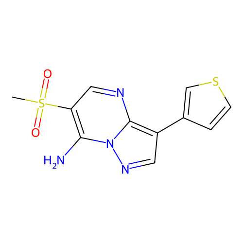 6-(Methylsulfonyl)-3-(3-thienyl)pyrazolo[1,5-a]pyrimidin-7-amine structure