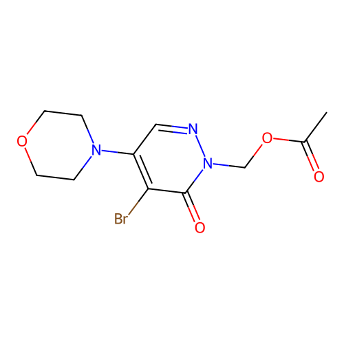 [5-bromo-4-morpholino-6-oxo-1(6H)-pyridazinyl]methyl acetate structure