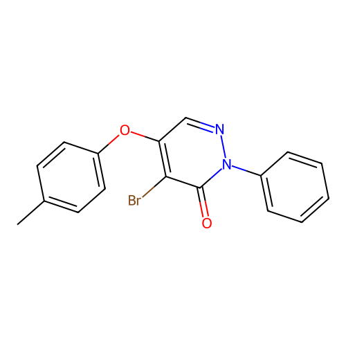 4-bromo-5-(4-methylphenoxy)-2-phenyl-3(2H)-pyridazinone structure