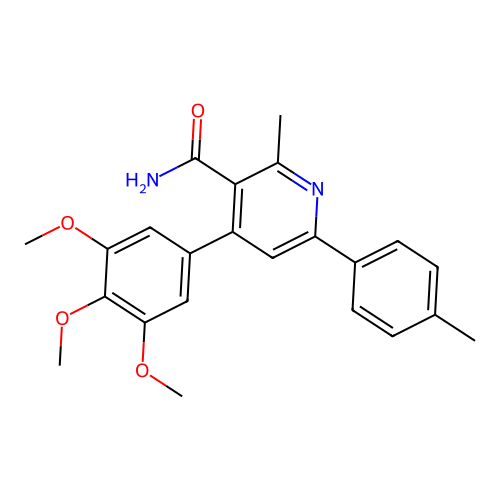 2-Methyl-6-(4-methylphenyl)-4-(3,4,5-trimethoxyphenyl)pyridine-3-carboxamide structure