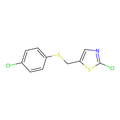 2-Chloro-5-[(4-chlorophenyl)sulfanylmethyl]-1,3-thiazole structure
