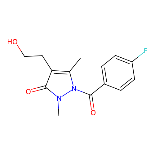 1-(4-fluorobenzoyl)-4-(2-hydroxyethyl)-2,5-dimethyl-1,2-dihydro-3H-pyrazol-3-one structure
