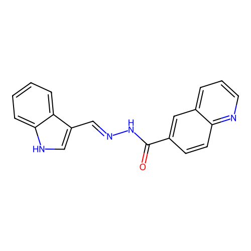 N'-[(E)-1H-indol-3-ylmethylidene]-6-quinolinecarbohydrazide structure