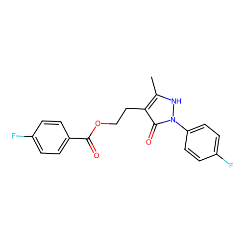 2-[2-(4-fluorophenyl)-5-methyl-3-oxo-2,3-dihydro-1H-pyrazol-4-yl]ethyl 4-fluorobenzenecarboxylate structure