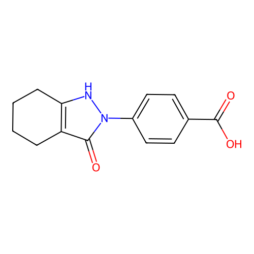 4-(3-oxo-4,5,6,7-tetrahydro-1H-indazol-2-yl)benzoic Acid structure