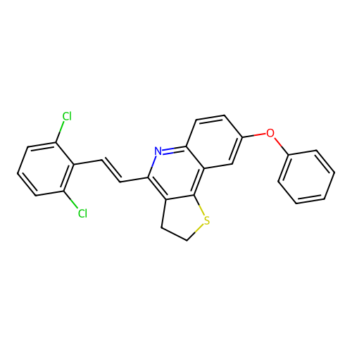 4-[2-(2,6-Dichlorophenyl)ethenyl]-8-phenoxy-2,3-dihydrothieno[3,2-c]quinoline structure
