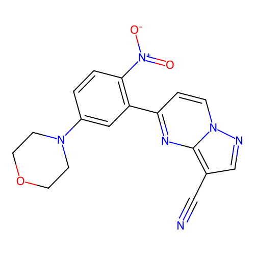 5-(5-Morpholino-2-nitrophenyl)pyrazolo[1,5-a]pyrimidine-3-carbonitrile structure