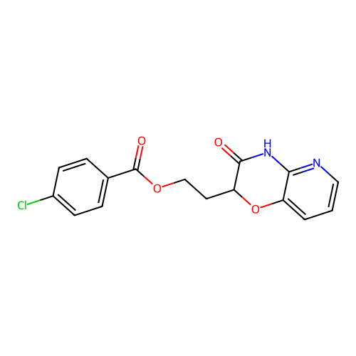 2-(3-oxo-3,4-dihydro-2H-pyrido[3,2-b][1,4]oxazin-2-yl)ethyl 4-chlorobenzenecarboxylate structure