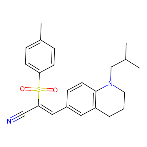 (E)-3-(1-isobutyl-1,2,3,4-tetrahydro-6-quinolinyl)-2-[(4-methylphenyl)sulfonyl]-2-propenenitrile structure