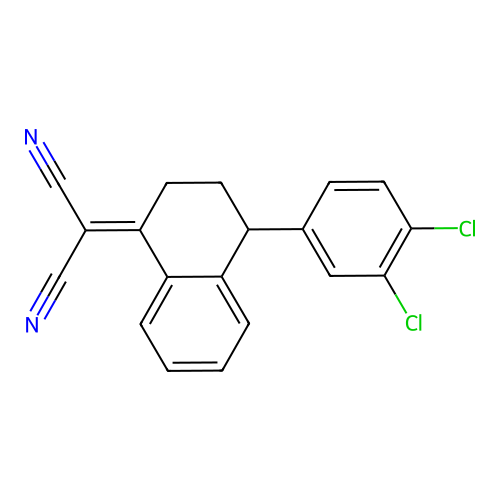 2-[4-(3,4-dichlorophenyl)-3,4-dihydro-1(2H)-naphthalenyliden]malononitrile structure