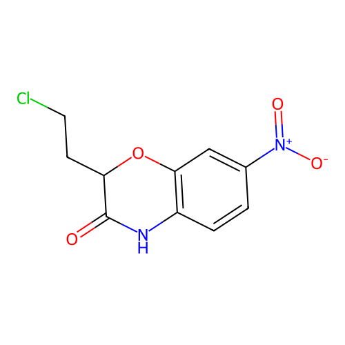 2-(2-chloroethyl)-7-nitro-2H-1,4-benzoxazin-3(4H)-one structure