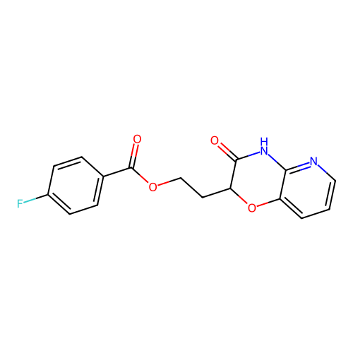 2-(3,4-Dihydro-3-oxo-2H-pyrido(3,2-b)-1,4-oxazin-2-yl)ethyl 4-fluorobenzoate structure