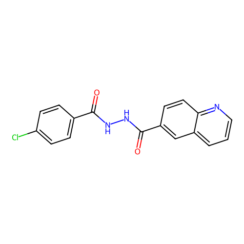 N'-(4-chlorobenzoyl)-6-quinolinecarbohydrazide structure
