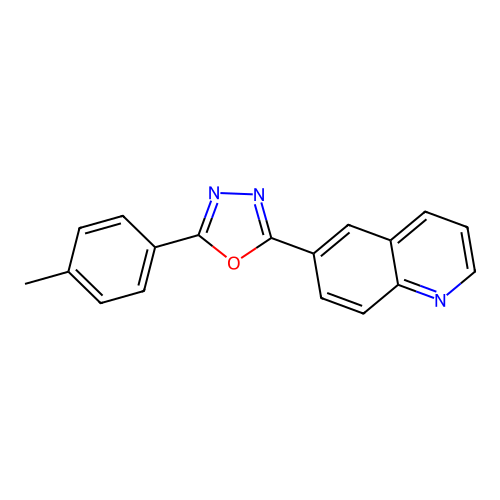 6-[5-(4-Methylphenyl)-1,3,4-oxadiazol-2-yl]quinoline structure