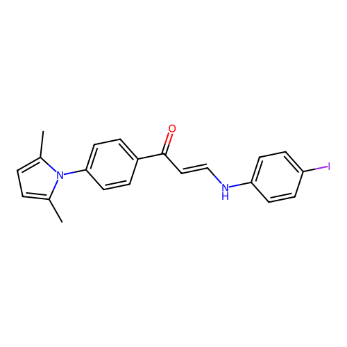 1-[4-(2,5-Dimethylpyrrol-1-yl)phenyl]-3-(4-iodoanilino)prop-2-en-1-one structure