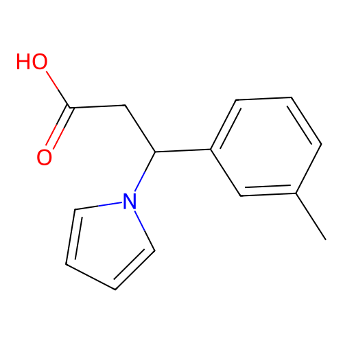 3-(3-methylphenyl)-3-(1H-pyrrol-1-yl)propanoic acid structure