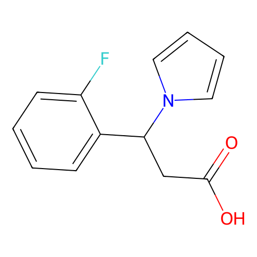 3-(2-fluorophenyl)-3-(1H-pyrrol-1-yl)propanoic acid structure