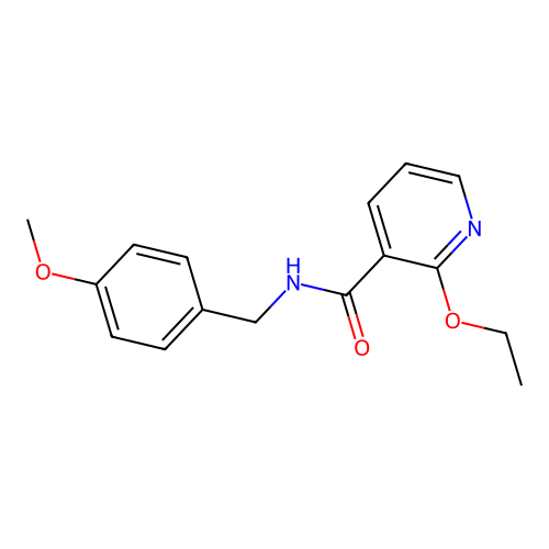 2-ethoxy-N-[(4-methoxyphenyl)methyl]pyridine-3-carboxamide structure