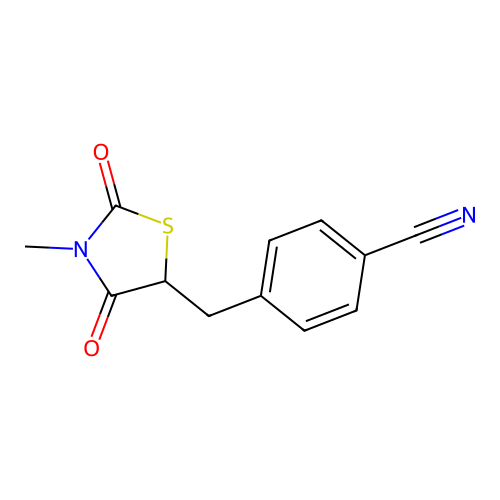 4-[(3-Methyl-2,4-dioxo-1,3-thiazolidin-5-yl)methyl]benzonitrile structure