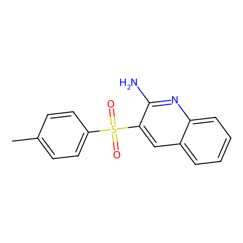 3-[(4-Methylphenyl)sulfonyl]-2-quinolinylamine structure