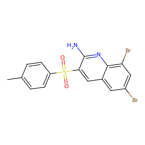6,8-Dibromo-3-[(4-methylphenyl)sulfonyl]-2-quinolinamine structure