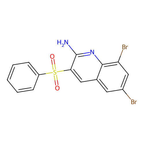 3-(Benzenesulfonyl)-6,8-dibromoquinolin-2-amine structure