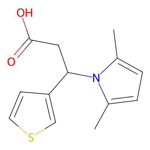 3-(2,5-Dimethyl-1H-pyrrol-1-yl)-3-(thiophen-3-yl)propanoic acid structure